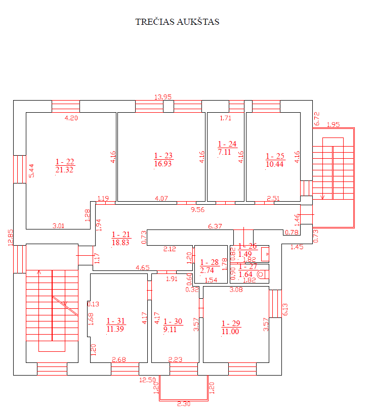 Nuomojamas turtas: Administracinis pastatas — Vilniaus m. sav.