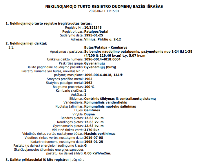 Kambarys — Vilniaus m. sav.