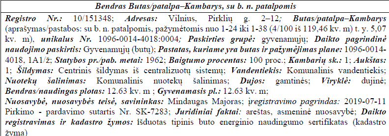 Kambarys — Vilniaus m. sav.