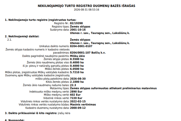 Žemės sklypas — Utenos r. sav.