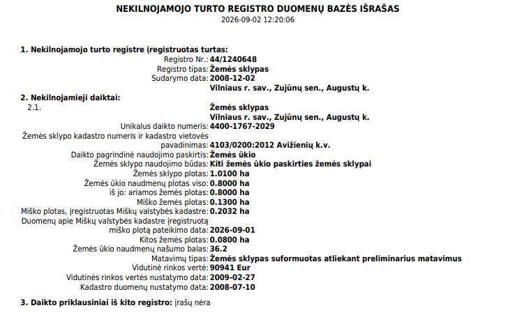 Žemės sklypas — Vilniaus r. sav.